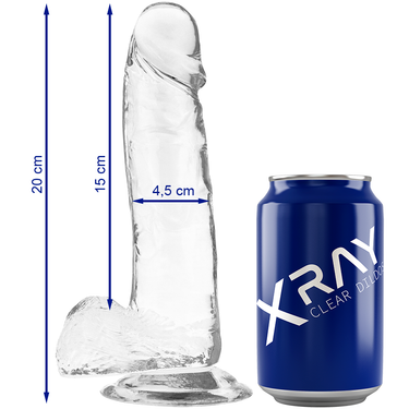 Dildo Trasparente Realistico X Ray Clear con Asse Flessibile e Vene